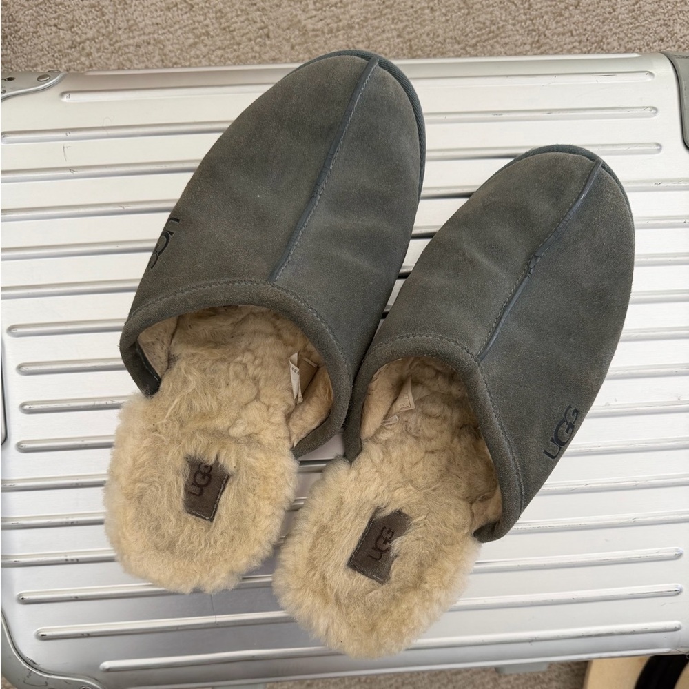 UGG Turquoise Cream Shearling Slippers size 12